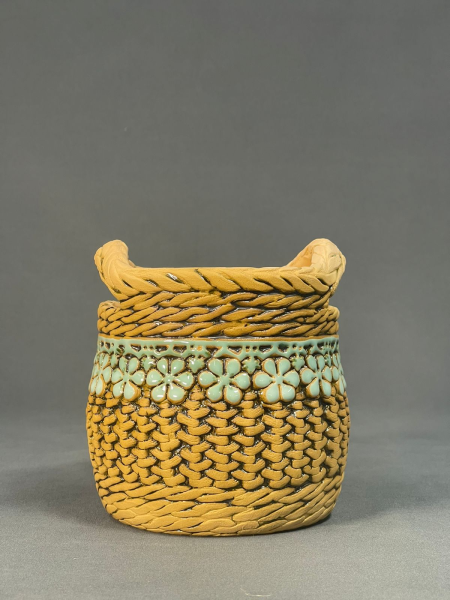 Кашпо корзина с цветами 12*h12 см